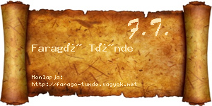 Faragó Tünde névjegykártya