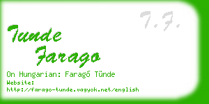 tunde farago business card