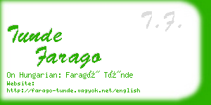 tunde farago business card